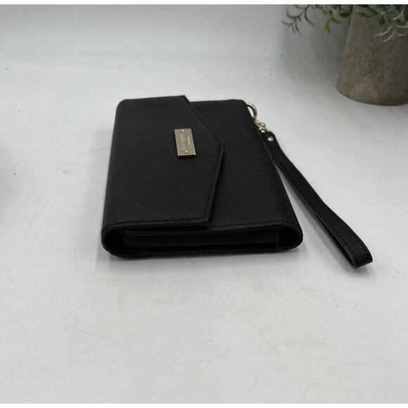 Kate Spade New York Saffiano Wristlet For Devices up to 5.7" Black Wallet Clutch - Picture 3 of 14